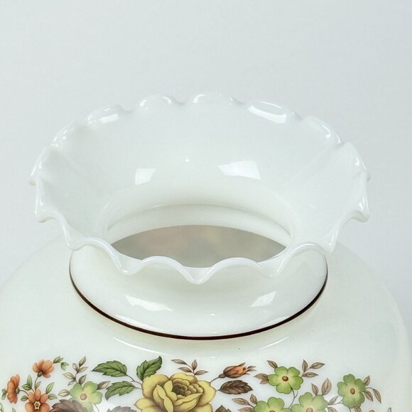 Antique Style Floral Glass Lamp Shade Topper Elegant3 Design With Vibrant Blooms - Picture 2 of 10